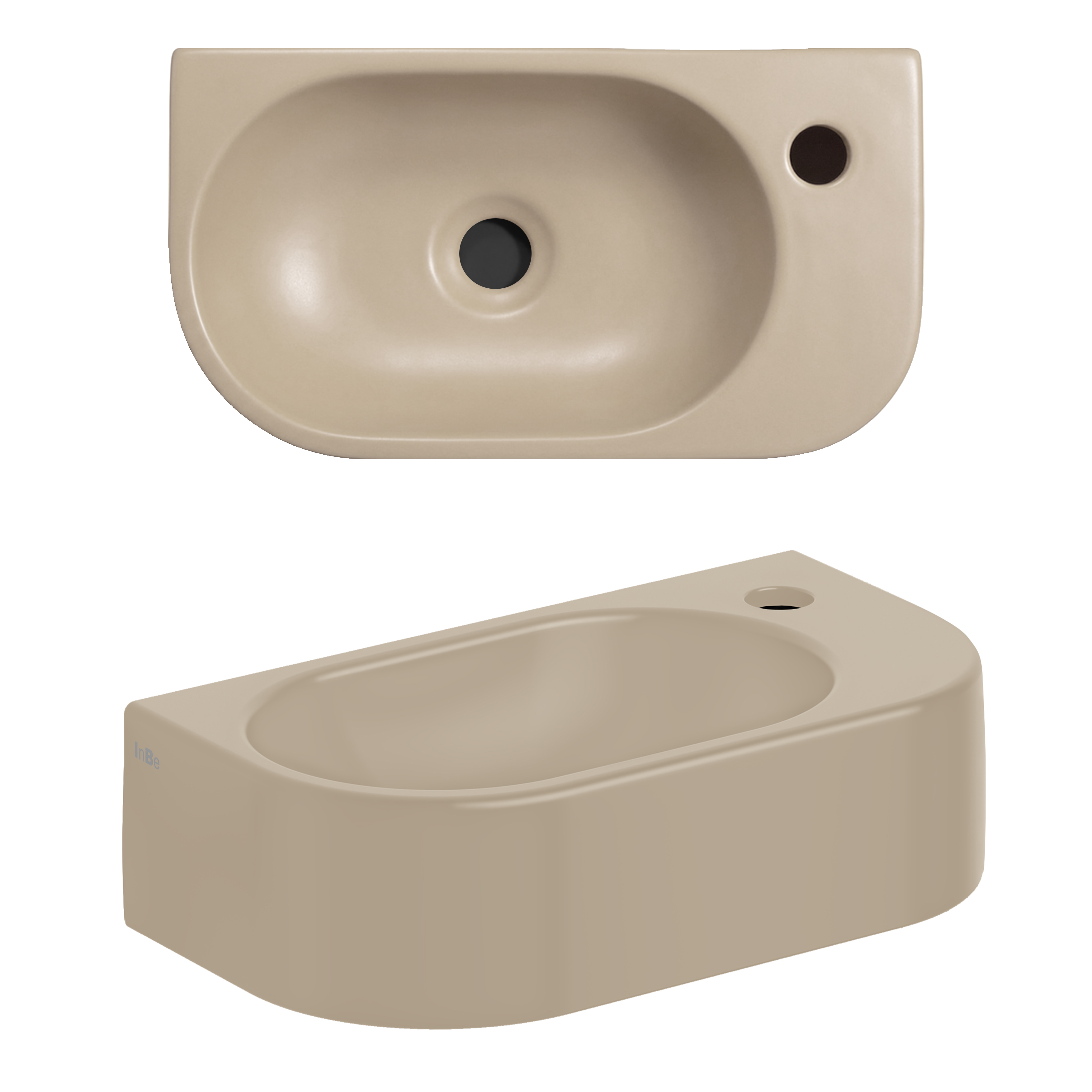 Clou InBe 7 fontein met kraangat zonder plug mat mosterd ker.